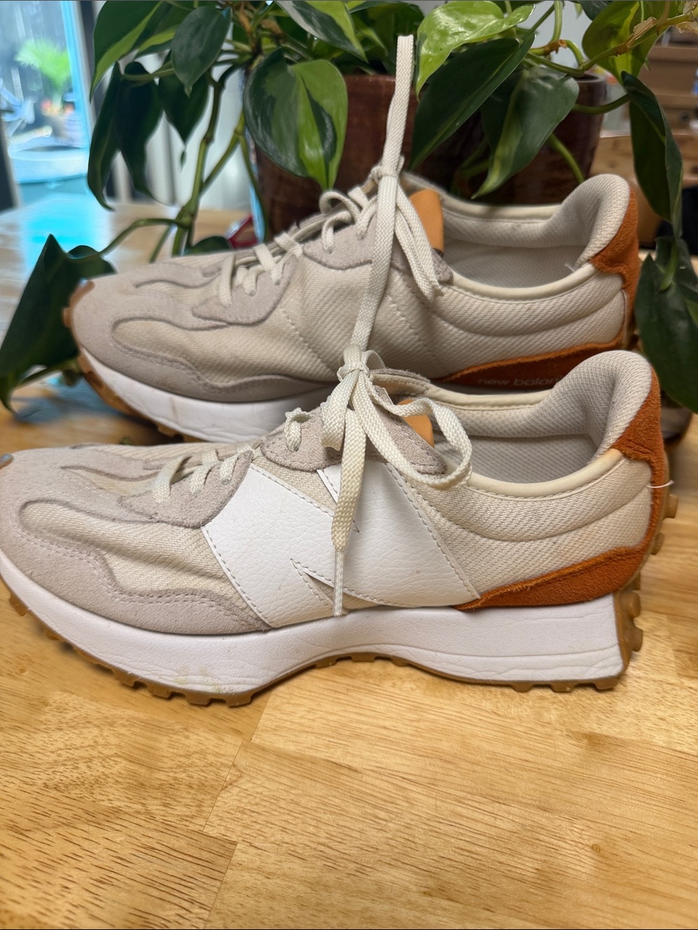 New Balance Women's Beige & Rust Accent Retro-Style Sneakers